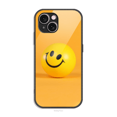 Smiley Face Design - HQ Ultra Shine Premium Infinity Glass Soft Silicon Borders Case