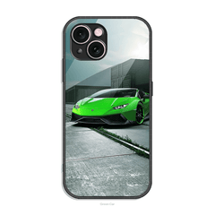 Green Car Design  - HQ Ultra Shine Premium Infinity Glass Soft Silicon Borders Case