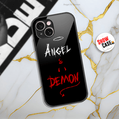 Angel & Demon Design - HQ Ultra Shine Premium Infinity Glass Soft Silicon Borders Case