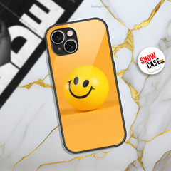 Smiley Face Design - HQ Ultra Shine Premium Infinity Glass Soft Silicon Borders Case