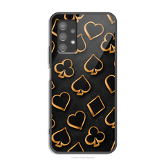 Golden Poker Symbol Design - HQ Ultra Shine Premium Infinity Glass Soft Silicon Borders Case