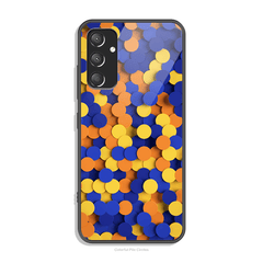 Colorful Pile Circles Design - HQ Ultra Shine Premium Infinity Glass Soft Silicon Borders Case
