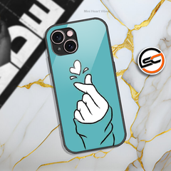 Mini Heart Vibes Design 1 - HQ Ultra Shine Premium Infinity Glass Soft Silicon Borders Case