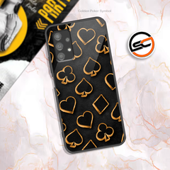 Golden Poker Symbol Design - HQ Ultra Shine Premium Infinity Glass Soft Silicon Borders Case
