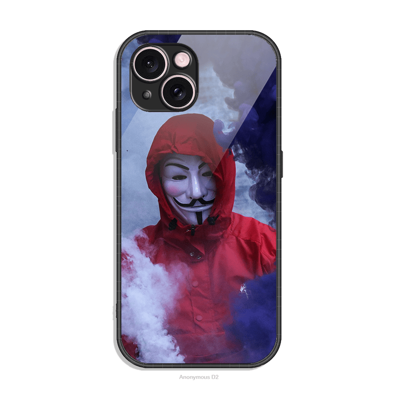 Anonymous Series Design 2 - HQ Ultra Shine Premium Infinity Glass Soft Silicon Borders Case