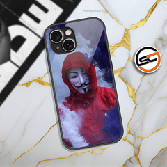 Anonymous Series Design 2 - HQ Ultra Shine Premium Infinity Glass Soft Silicon Borders Case